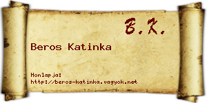 Beros Katinka névjegykártya